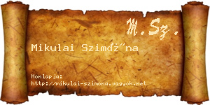 Mikulai Szimóna névjegykártya